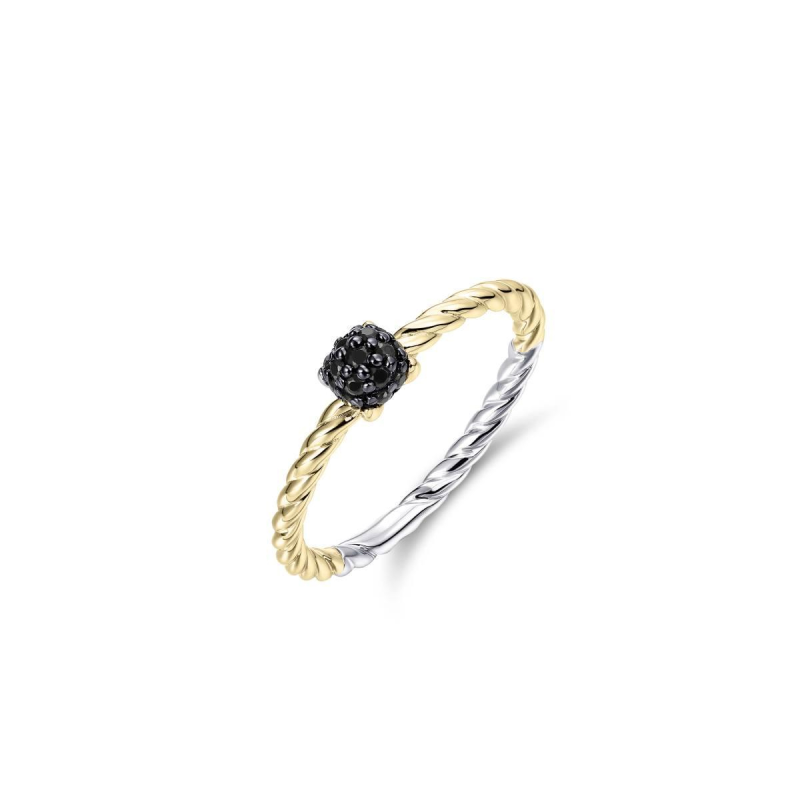 Ring, zilver verguld met groen zirconia (maat52) - 22875