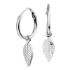 Oorringen, zilver gerhodineerd met veer - 22878 Oorringen, zilver gerhodineerd met veer - 22878