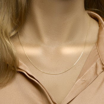 Collier, zilver verguld anker-schakel (lengte verstelbaar: 41-45cm.) - 22882