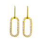 Joy & Julia Oorhangers, 14krt.goud met zirconia (24x7mm.) - 22884