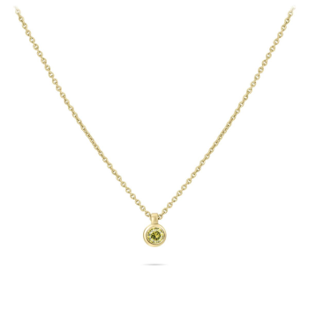 Collier, zilver verguld met schuifhanger lichtgroen zirconia (lengte:42-47cm.) - 22911 Collier, zilver verguld met schuifhanger lichtgroen zirconia (lengte:42-47cm.) - 22911