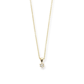 Collier, 14krt.goud met diamant 0,03ct  (lengte verstelbaar: 42-45cm.) - 22932