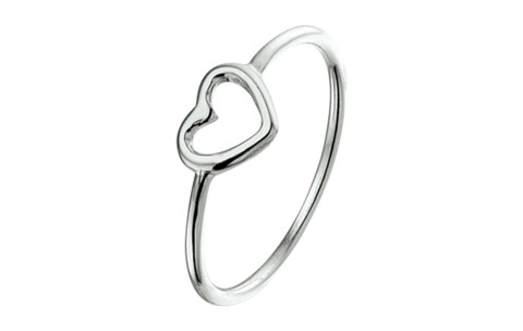HC Ring, zilver met open hart (maat 14,25) - 22951