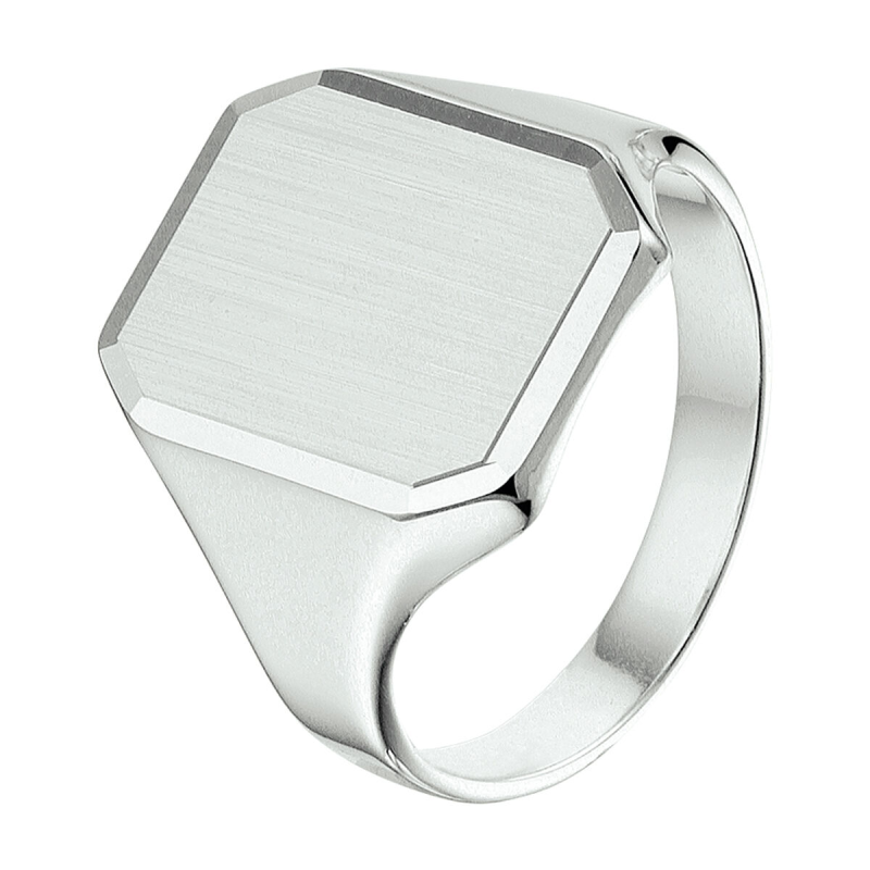 Ring, zilver 8-kant 17mmx13,5mm (maat 19,75) - 23048