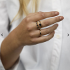 My Bendel Ring, edelstaal verguld met zwarte glassteentjes (18mm) - 23077 My Bendel Ring, edelstaal verguld met zwarte glassteentjes (18mm) - 23077