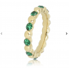 My Bendel Ring, edelstaal verguld met groene glassteentjes - 23078 My Bendel Ring, edelstaal verguld met groene glassteentjes - 23078