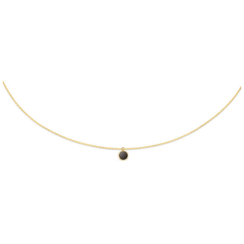 Jackie Collier, 14krt.goud "Black Agate Necklace" (lengte: 40-45mm.) - 23113
