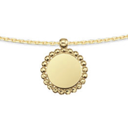 Jackie Collier, 14krt.goud "Sunflower Engraving Necklace" (lengte: 40-45mm.) - 23114 Jackie Collier, 14krt.goud "Sunflower Engraving Necklace" (lengte: 40-45mm.) - 23114