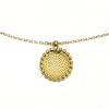 Jackie Collier, 14krt.goud "Sunflower Engraving Necklace" (lengte: 40-45mm.) - 23114