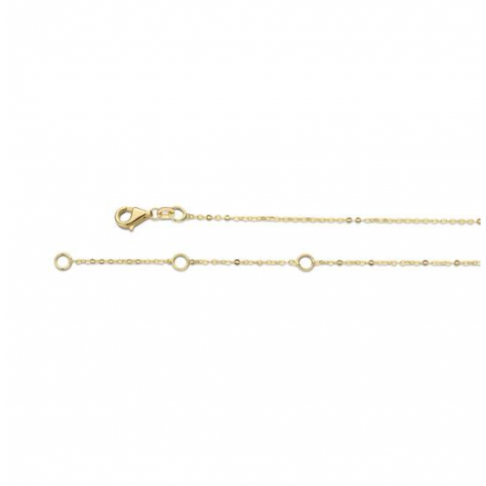 Jackie Collier, 14krt.goud "Sunflower Engraving Necklace" (lengte: 40-45mm.) - 23114