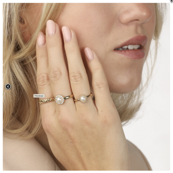 My Bendel Ring, edelstaal verguld met witte glasparel - 23125 My Bendel Ring, edelstaal verguld met witte glasparel - 23125