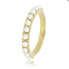 My Bendel Ring, edelstaal verguld met witte glasparels - 23126 My Bendel Ring, edelstaal verguld met witte glasparels - 23126