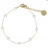 My Bendel Armband, edelstaal verguld met glasparels (lengte: 15,5-20,5cm.) - 23129 My Bendel Armband, edelstaal verguld met glasparels (lengte: 15,5-20,5cm.) - 23129