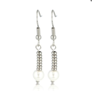 My Bendel Oorhangers, edelstaal met glasparel - 23137