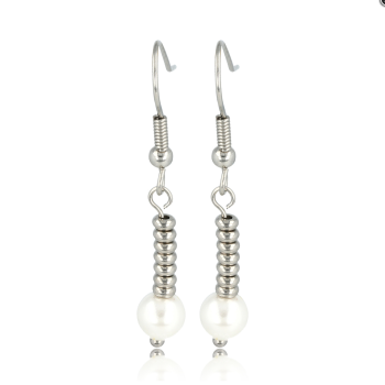 My Bendel Oorhangers, edelstaal met glasparel - 23137