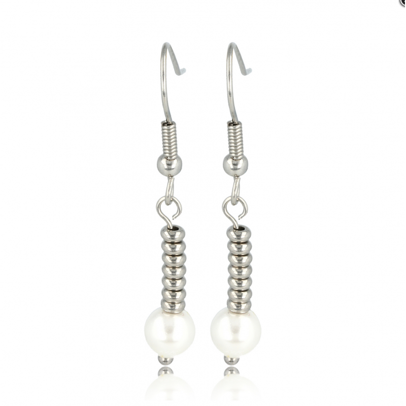 My Bendel Oorhangers, edelstaal met glasparel - 23137 My Bendel Oorhangers, edelstaal met glasparel - 23137