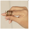 My Bendel Ring, 14 krt.verguld edelstaal met gekleurd zirkonia (2mm.breed) - 23141