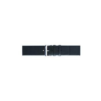 Horlogeband 24mm, Effen zachte kalf lederen band Zwart - 23567