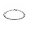 Armband, zilver/oxi vossestaart 6,5 mm (lengte: 19cm.) - 23621