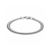 Armband, zilver/oxi vossestaart 6,5 mm (lengte: 19cm.) - 23621