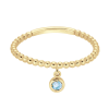 Jackie Ring,14krt.goud met met London Blue Topaas "Dangling" - 23178
