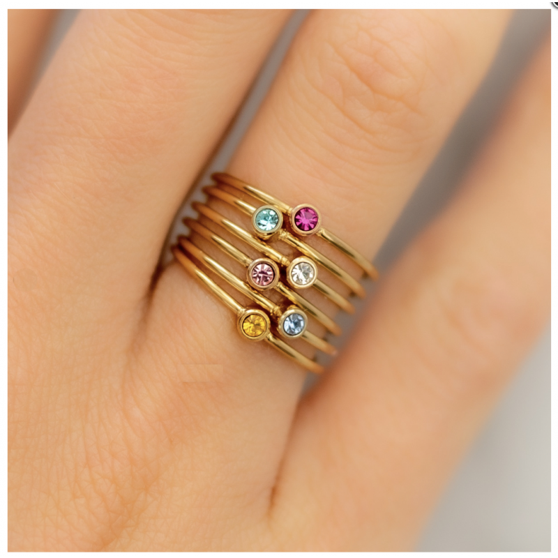 My Bendel Ring, staal verguld met wit zirkonia - 23181 My Bendel Ring, staal verguld met wit zirkonia - 23181