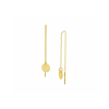 Oorhangers, zilver verguld doortreksysteem met rondje (8cm.) - 23650