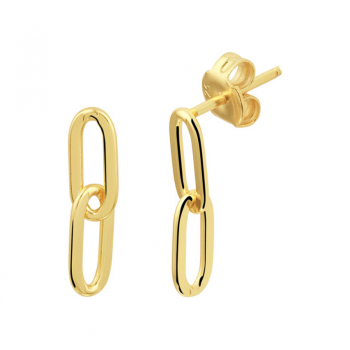 Oorhangers, zilver verguld paperclip (lengte 1,6cm.) - 23187