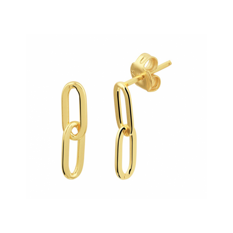 Oorhangers, zilver verguld paperclip (lengte 1,6cm.) - 23187