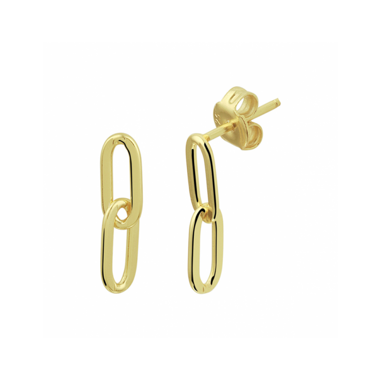 Oorhangers, zilver verguld paperclip (lengte 1,6cm.) - 23187