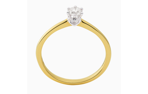 Eclat Ring, 14krt.goud met diamant 0,05ct in hart gezet - 23200