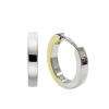 Oorringen, zilver bicolour (2,4x10mm.) - 23206
