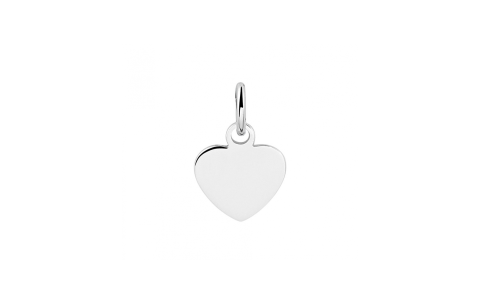 HC Graveerhanger, zilver gerhodineerd hart (8mm.) - 23238
