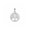 Hanger, zilve levensboom met zirkonia (15,5mm.) - 22780