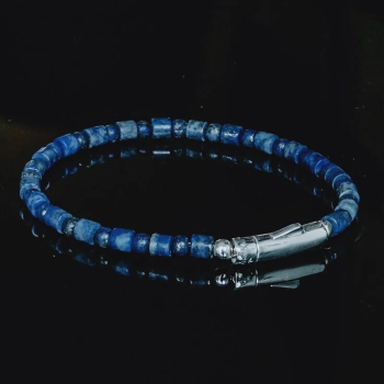 TAJ AMSTERDAM Kralen Herenarmband Nhean met Lapis Lazuli (maat SM: 20,5cm) - 23262
