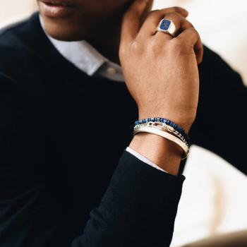TAJ AMSTERDAM Kralen Herenarmband Nhean met Lapis Lazuli (maat SM: 20,5cm) - 23262