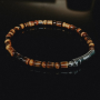 TAJ AMSTERDAM Kralen Herenarmband Nhean met Tijgeroog (maat SM: 20,5cm) - 23264