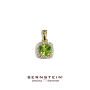 Bernstein Hanger, 14krt.goud met peridot en diamant (afmeting: 7,5mm.) - 23270