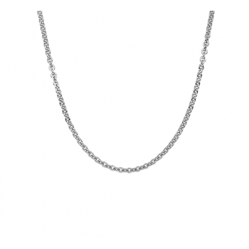 Collier, zilver gerhodineerd anker (lengte: 45cm.) - 23040