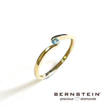 Bernstein Ring, 14krt.goud met topaas - 23272