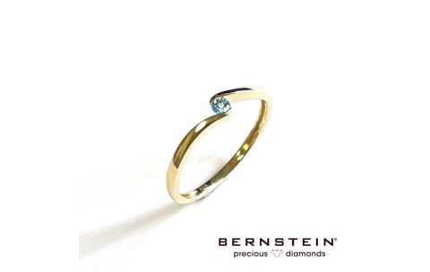 Bernstein Ring, 14krt.goud met topaas - 23272