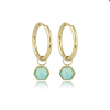 My Bendel Oorringen, edelstaal verguld met Amazonite model zeshoek (12x2mm.) - 23279 My Bendel Oorringen, edelstaal verguld met Amazonite model zeshoek (12x2mm.) - 23279
