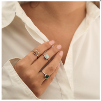 My Bendel Ring, edelstaal met Amazoniet model Zegelring - 23280 My Bendel Ring, edelstaal met Amazoniet model Zegelring - 23280