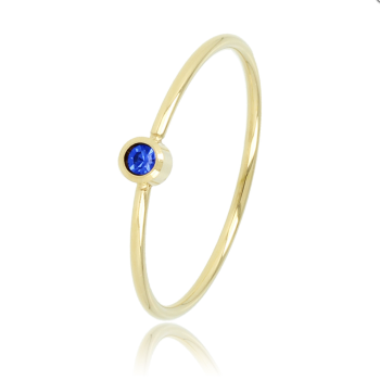 My Bendel Ring, staal verguld met blauw zirkonia - 23282
