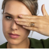 My Bendel Ring, staal verguld met blauw zirkonia - 23282