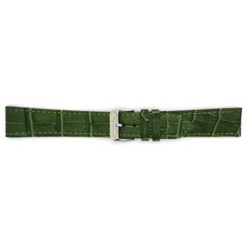 Horlogeband 14mm Groen, krokodillen print - 24380