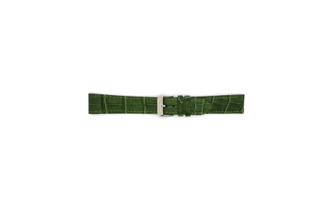 Horlogeband 14mm Groen, krokodillen print - 24380