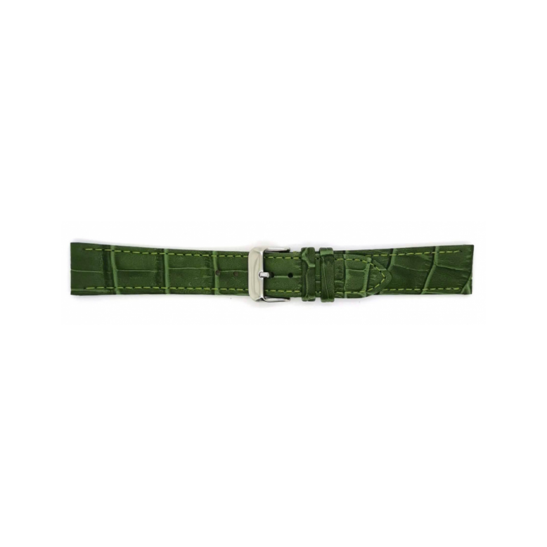 Horlogeband 14mm Groen, krokodillen print - 24380