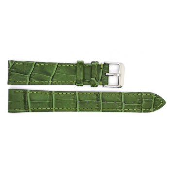 Horlogeband 14mm Groen, krokodillen print - 24380
