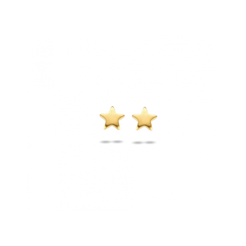 Oorknoppen, zilver verguld ster (5mm.) - 23195